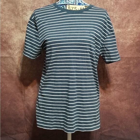 J.CREW blue/white striped pocket tee - Picture 1 of 5